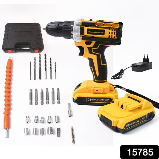 21 V lithium Double battery cordless drill set (29 Pcs Set) - in-use lifestyle shot